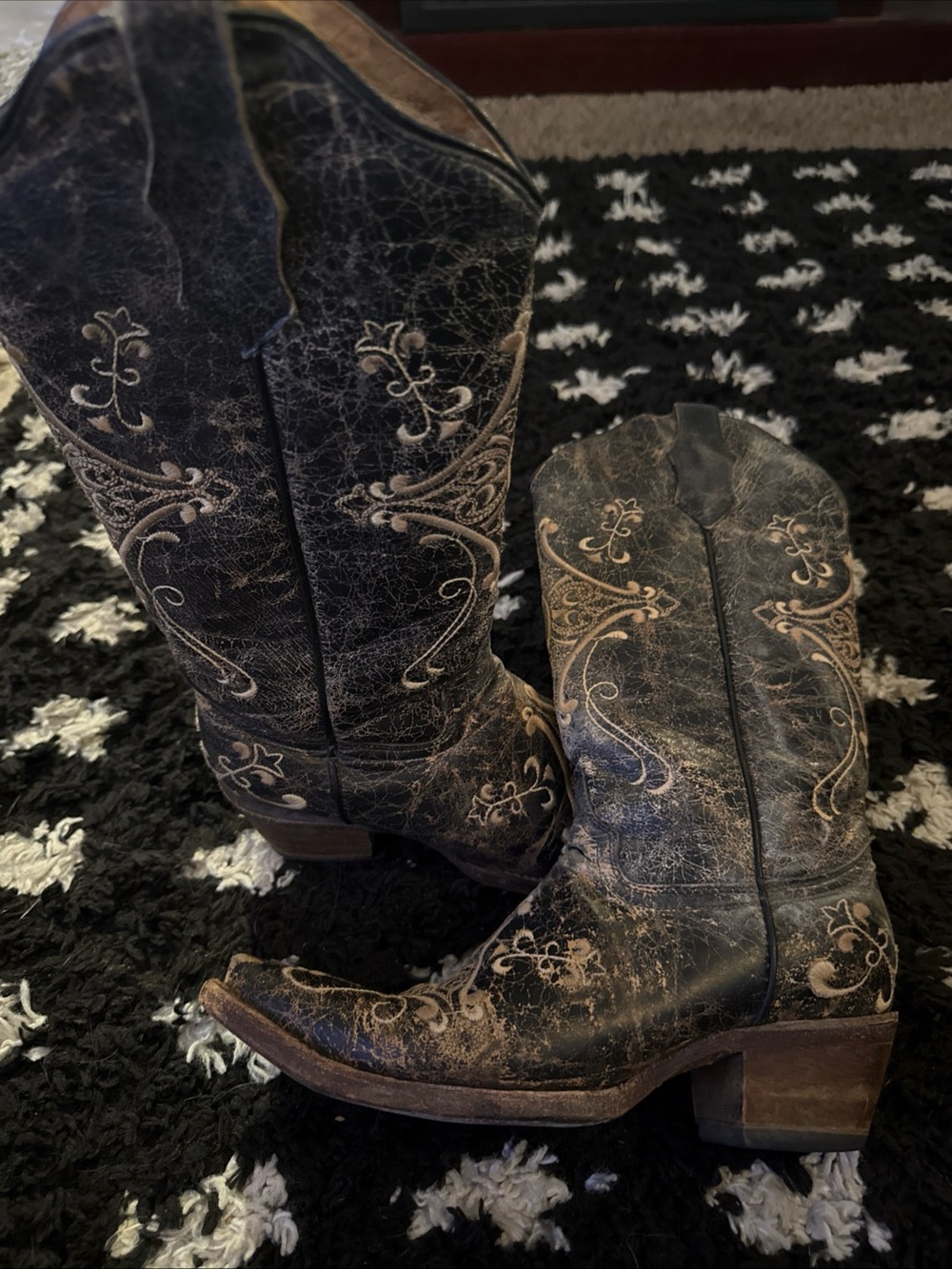 Circle G brand Embroidered Black Western Cowboy Boots